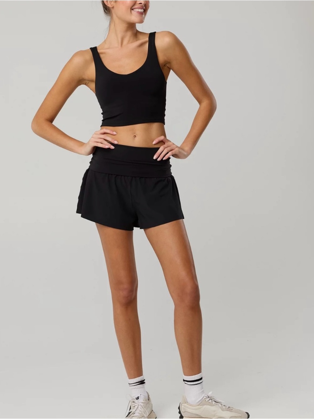 Offline by AERIE Black Fold over Flowy Shorts